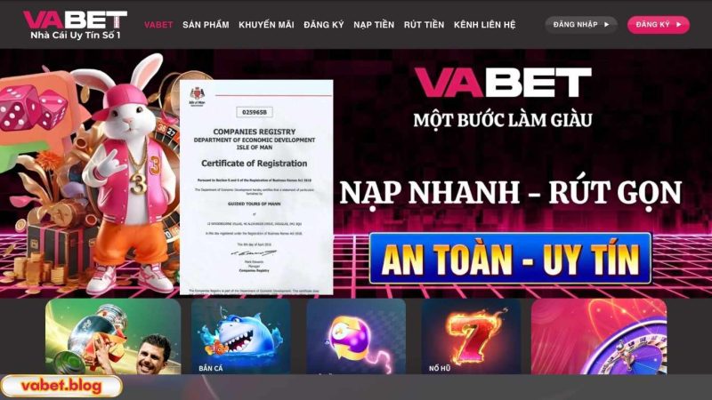 Về chúng tôi VABET - Chứng nhận pháp lý
